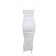 thumbnail image 3 of Gibobby Vestidos para Mujer Vestido largo ajustado con tirantes para mujer(Blanco,G), 3 of 5