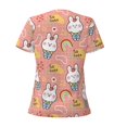 thumbnail image 4 of Naloa Rabbit So Cute Print T-Shirts Short Sleeve V Neck Tees for Women Fashion Tops Trendy Lightweight Soft Casual Summer Outfits Clothes, 4 of 5