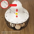 thumbnail image 4 of Toystoory Cesta de huevos, contenedor en forma de gallina, suministros de alambre de hierro hueco, caja de almacenamiento con tapa, decoración Organizadores de utensilios de cocina, 4 of 6