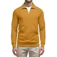 thumbnail image 2 of Homeyce Quarter Zip Pullover for Men Stand Collar Long Sleeve Sweatshirt with Pockets 1/4 Zip Pullover Sweater Casual Lightweight Polo Shirt,Earthy Yellow L, 2 of 7