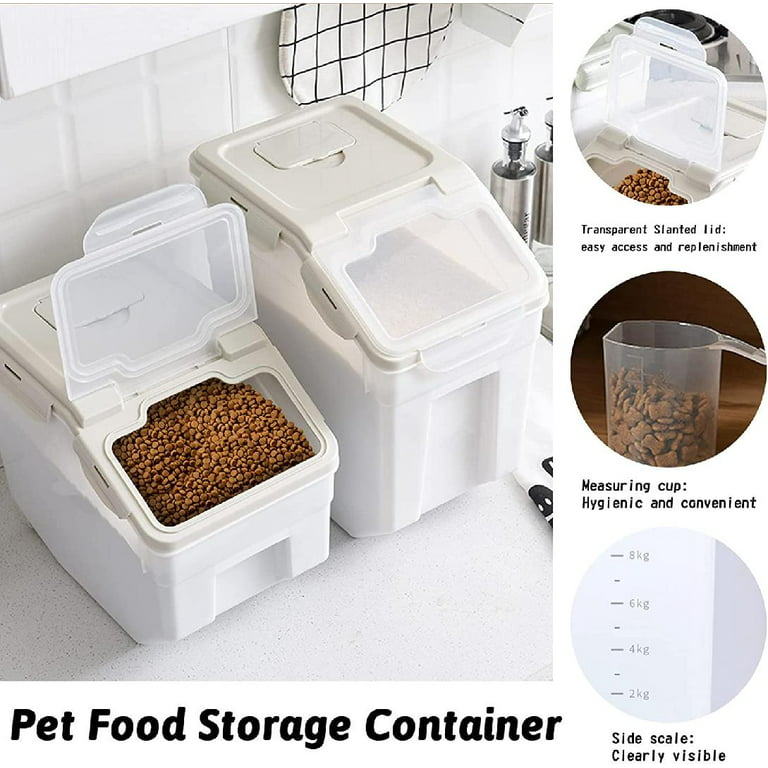 20Lb Airtight Rice Storage Container with Wheels, Dry Food Cereal