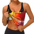 thumbnail image 3 of Daiia Vibrant Color Splash Printed Women's Sports Bra, Breathable Activewear Bra with U-Back Design and Removable Pads, Comfortable and Supportive for Yoga, Workout-XX-Large, 3 of 8