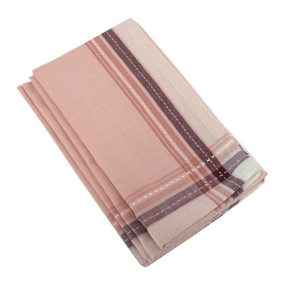 Fennco Styles Classic Stitched Lines Table Linen Collections for Home Decor, Holidays and Events, 2 Colors (Salmon, 20'' x 20'' Napkins - Set of 4)