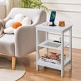 thumbnail image 5 of VECELO Nightstand with Charging Station, Set of 2 End Table with USB Ports and Outlets, 3-Tier Storage Side Table for Living Room, Bedroom, White, 5 of 11