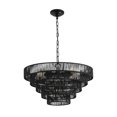 24 Inch 5-Tier Black Ceiling Chandelier with 8 E12 Sockets, Adjustable ...