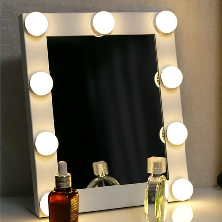 Lighted Vanity Makeup Mirror - Meigar Hollywood Makeup LED Vanity Mirror with Light Tabletops Lighted Mirror with Dimmer Stage Beauty Mirror Valentine's Day / Mother's Day Gift