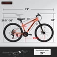 thumbnail image 2 of 26 Inch Mountain Bike 21 Speeds, Full Suspension Bicycle with Suspension Fork, Steel Frame Disc-Brake for Men Women, Adult Bike for Outdoor Sports, 2 of 9