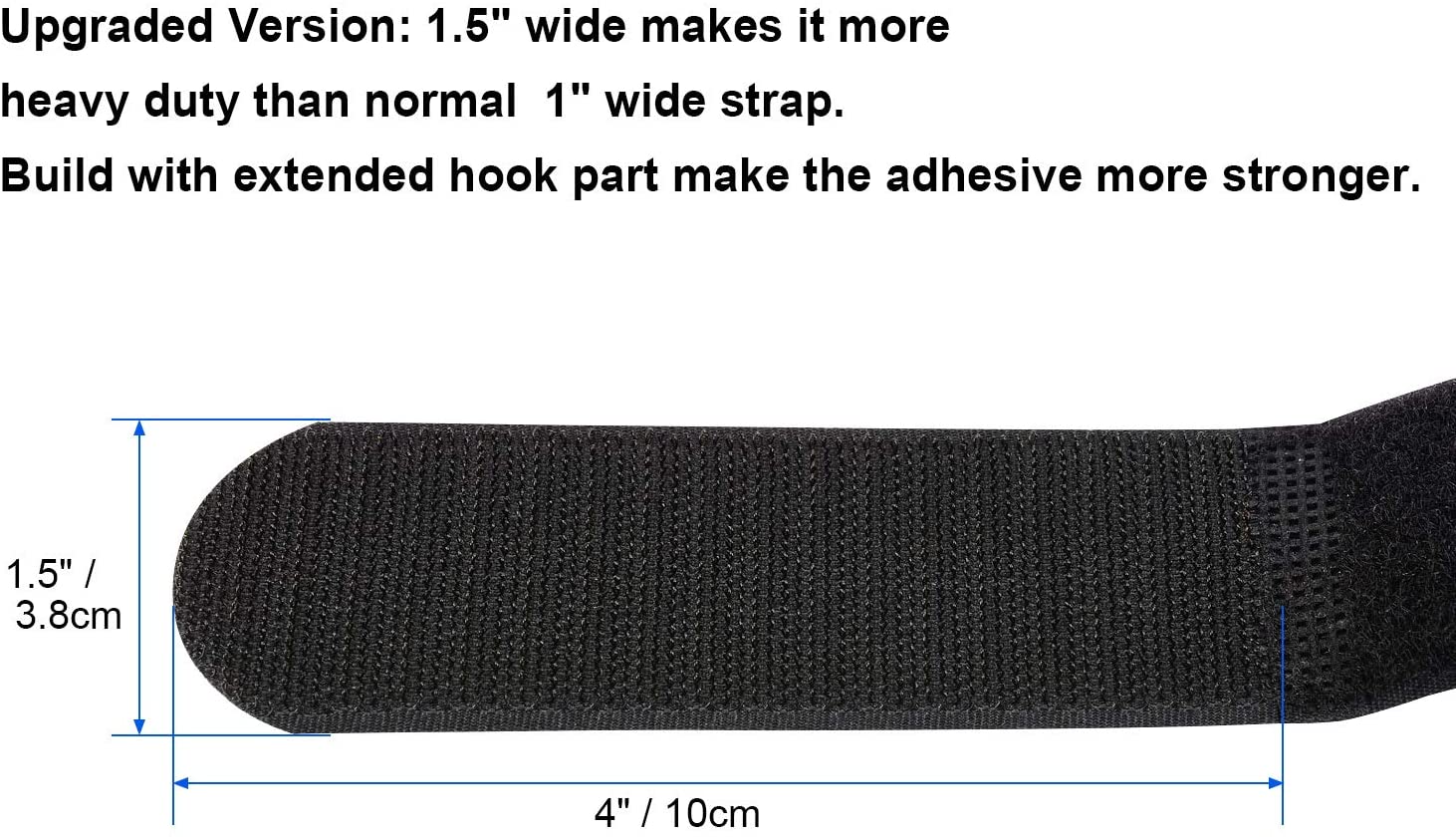 1.5 x 24 Inch Hook and Loop Cable Tie, 12 Pack Heavy Duty Adjustable  Fastening Adhesive Cinch Strap with Plastic D-ring Buckle, Multi-Purpose  Reusable Cord Organizer by