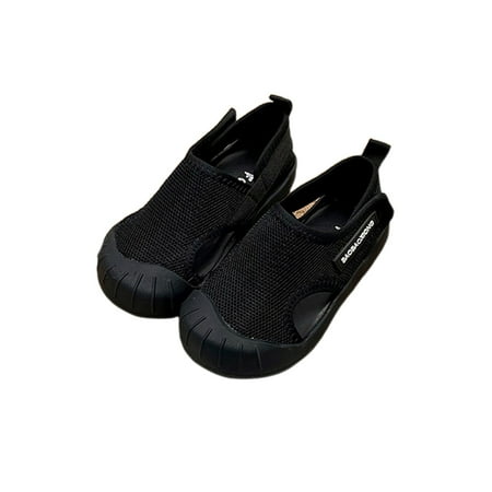 

Colisha Girls Boys Flat Sandals Beach Summer Shoe Breathable Casual Shoes Daily Comfort Sport Sandal Mesh Black 10C