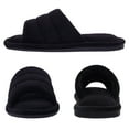 thumbnail image 3 of Litfun Open Toe Slippers for Women Comfort Terry Cloth House Slippers Memory Foam Slide Slippers, Black, 3 of 6