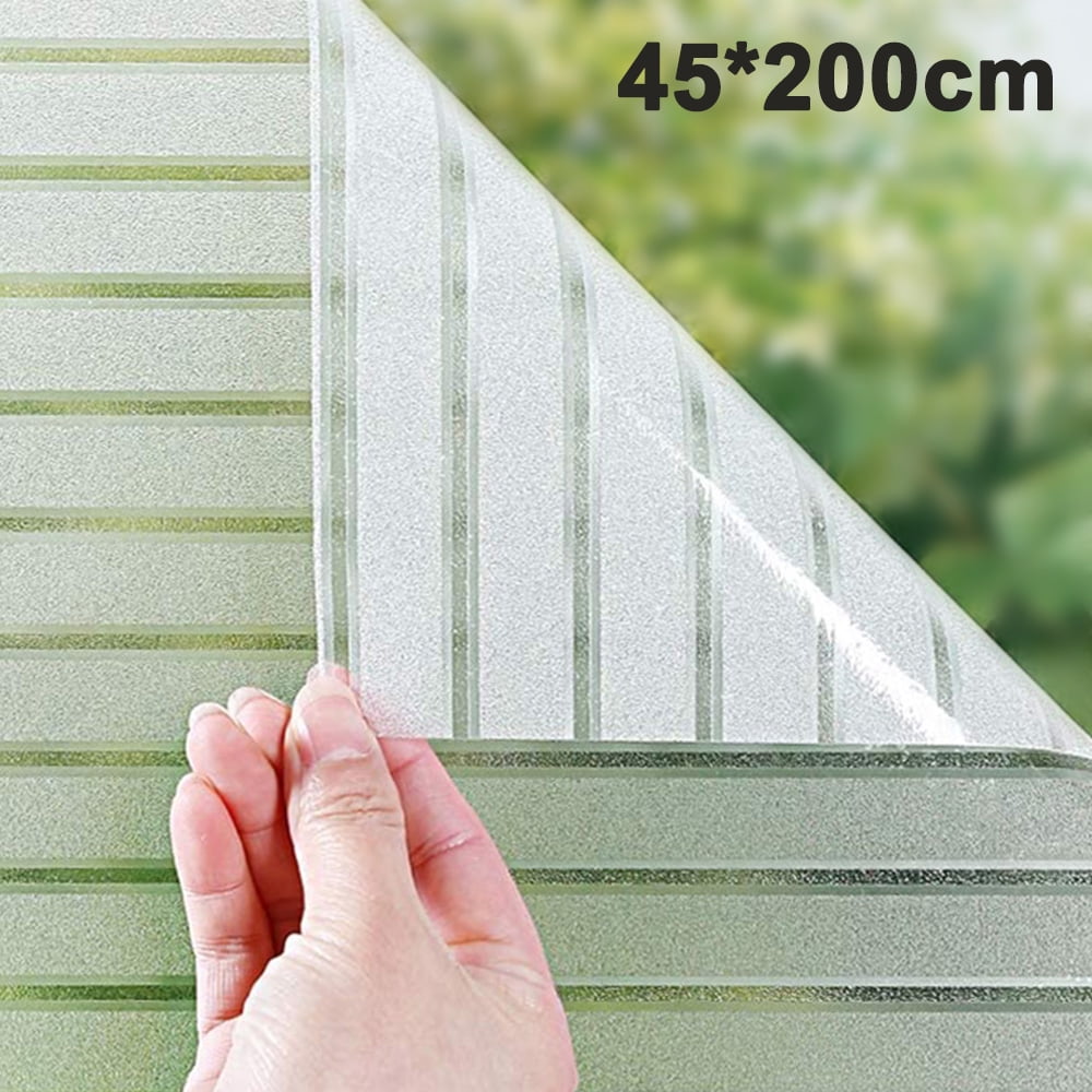 Stripe Frosted Privacy Window Film Glass Sticker Anti-UV Static Cling Home Decor 