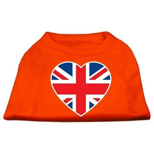 Chemise à Imprimé Coeur Drapeau Britannique Orange XXL (18)