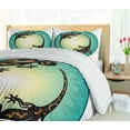 thumbnail image 5 of Ambesonne Salamander Duvet Cover Set, Reptiles in Circle Art, 2-Calking, Sea Green Dark Brown, 5 of 7
