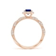 thumbnail image 2 of ANGARA Lab Grown Blue Sapphire Twisted Rope Shank Engagement Ring in 14K Rose Gold for Women (Size-7x5mm) | September Birthstone, Anniversary, Jewelry Gift for Women | Lab Grown Blue Sapphire Ring, 2 of 8