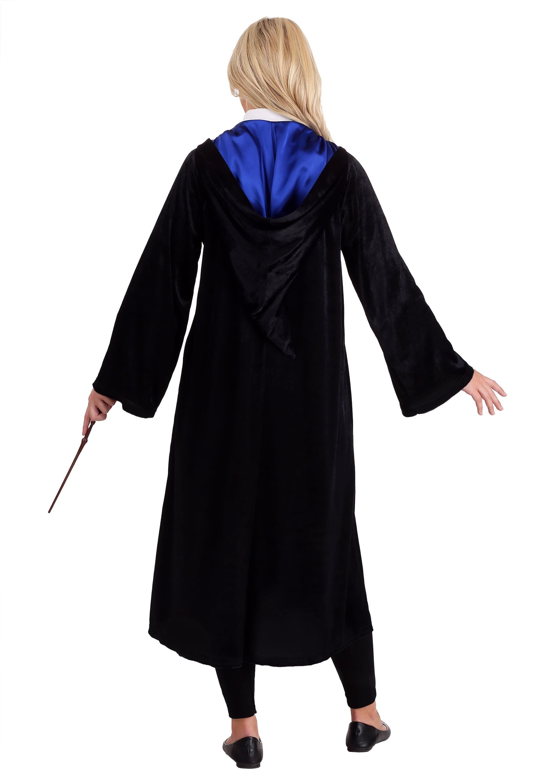 Harry Potter Ravenclaw Costume Black and Blue Long Robe with Hood 