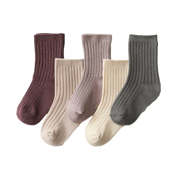 5 Paires de Chaussettes pour Tout-Petits Unisexes Chaussettes Montantes pour Bébés Garçons Filles Chaussettes en Coton Extensible