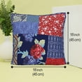 thumbnail image 2 of Ruvanti - Dec/Throw Pillow T-200 Satin 100% Cotton 2 Pack (18"x18") Cover Only, Patch Work Multi Navy Turqize Design, 2 of 9