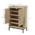 thumbnail image 6 of BOCVKENN Shoe Storage Cabinet with Cross Molding Doors, 5-Tier Farmhouse Shoe Cabinet with 3 Adjustable Shelves and Metal Legs, 41.5'' Tall Shoes Rack Organizer Cabinet for Entryway, Front Door, 6 of 10