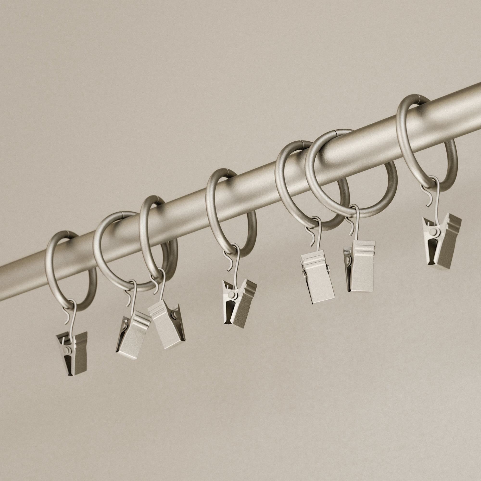 Mainstays 1" Pewter Curtain Clip Rings (7 pack)