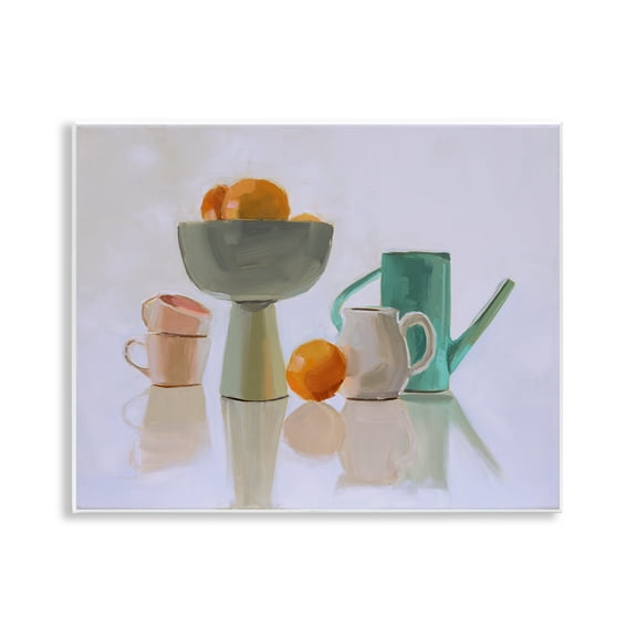 Stupell Industries Reflective Pottery Still Life Food & Beverage Painting Unframed Art Print Wall Art, 14 x 11