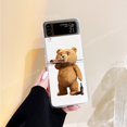 thumbnail image 2 of Funda de teléfono con dibujos animados de oso de peluche para Samsung Galaxy Z Flip 4 3 5G, funda transparente dura de marca de moda para Samsung Z Flip3 Fivean unisex, 2 of 2