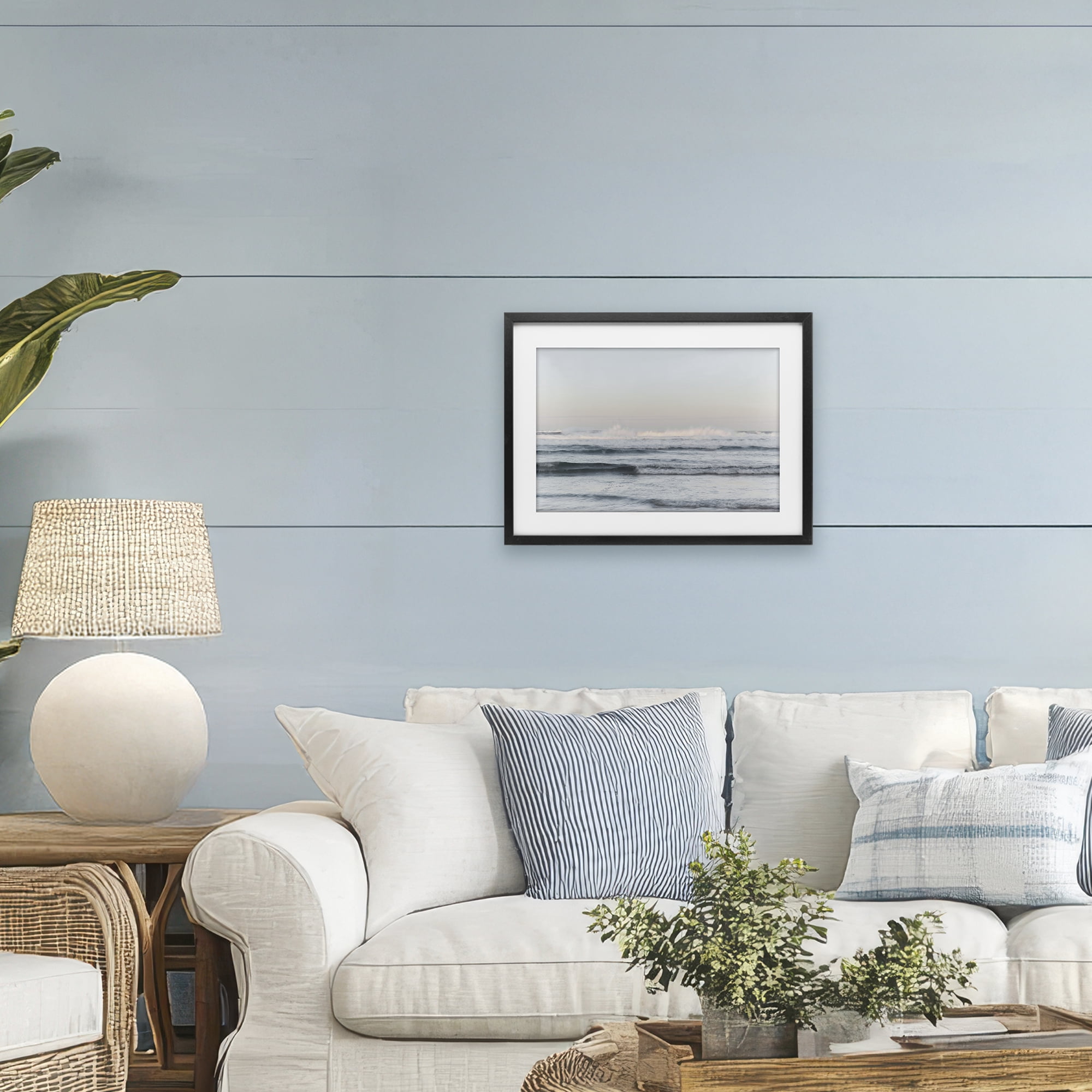 Stupell Industries Serene Ocean Waves Calmness Black Framed Print Under Glass, design by Melissa McClain