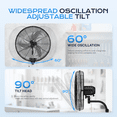 thumbnail image 2 of Nepsam 24" Wall Mounted Fan, 3 Speeds High Airflow Industrial Fan with Oscillation & Tilting Head, 180W Powerful Cooling for Home, Warehouse, or Commercial Use, 2 of 6