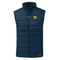 thumbnail image 2 of Men's Cutter & Buck Navy Michigan Wolverines Evoke Hybrid Eco Softshell Recycled Full-Zip Vest, 2 of 3