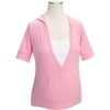 Maternity Short-Sleeve Mock-Layer Pullover Hoodie