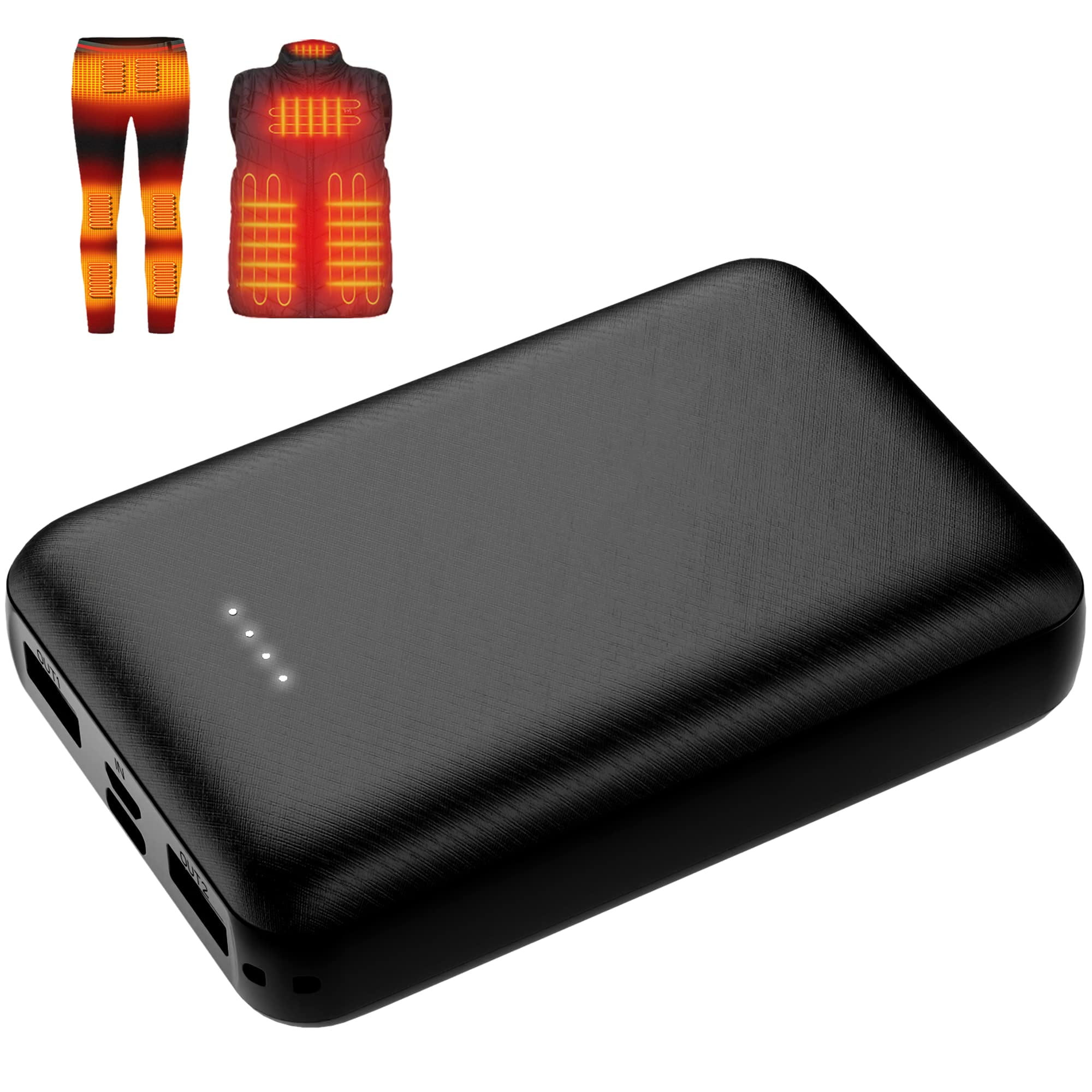 Whsahans 5V 2A Rechargeable Battery Pack for Heated Vest 10000mah Heated Jacket Battery Power Bank for Heated Vests Heated Jackets Heated Hoodies for Men Women No Dc Port Not Suit for 74v