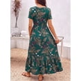 thumbnail image 4 of Beaisland Women's Maternity Dress Short Sleeve Pleated Flowing Pregnancy Beach Dresses, 4 of 7