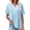 Blue#1, variant on Short Sleeve Womens Tops,Fashion Women's Summer V-Neck Short Sleeve Cotton Linen Solid Casual T-shirt Blouse Black XXL