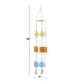 thumbnail image 3 of DecMode 35" Multi Colored Metal Indoor Outdoor Geometric Windchime with Stained Glass, 3 of 9