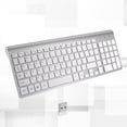 thumbnail image 3 of Teclado inalambrico Sunnimix Delgado de 2.4G Receptor USB Silencioso Plug And Play para Computadoras Portátiles y de Escritorio Blanco plateado, 3 of 8