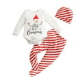 thumbnail image 1 of Kmbangi Infant My 1st Christmas Clothes Set, Romper, Pants and Cap, 1 of 10