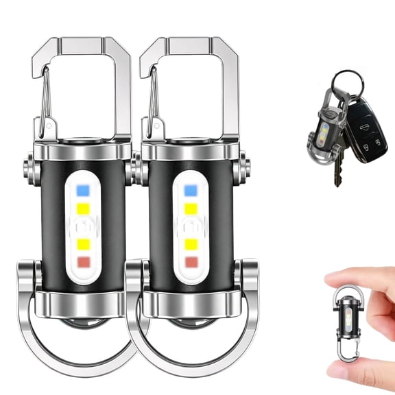 1200lm Super Bright Mini Keychain Flashlight Waterproof, Rechargeable USB-C LED Pocket Flashlight with Clip, EDC Light for Camping & Emergency