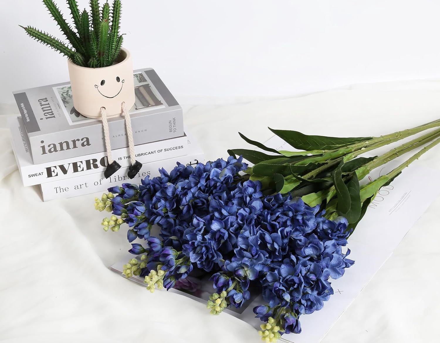 Snapdragon Artificial Flowers 3.5" Delphinium Fake Flowers Royal Blue Long Stem Silk Flowers Antirrhinum Majus Faux Flowers for Home Garden Wedding Decor Floral Arrangement (Royal Blue)