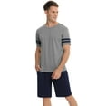 thumbnail image 5 of Uniexcosm Men Sleepwear 2 Piece Pajamas Set Male Short Sleeve Top and Shorts, 5 of 10