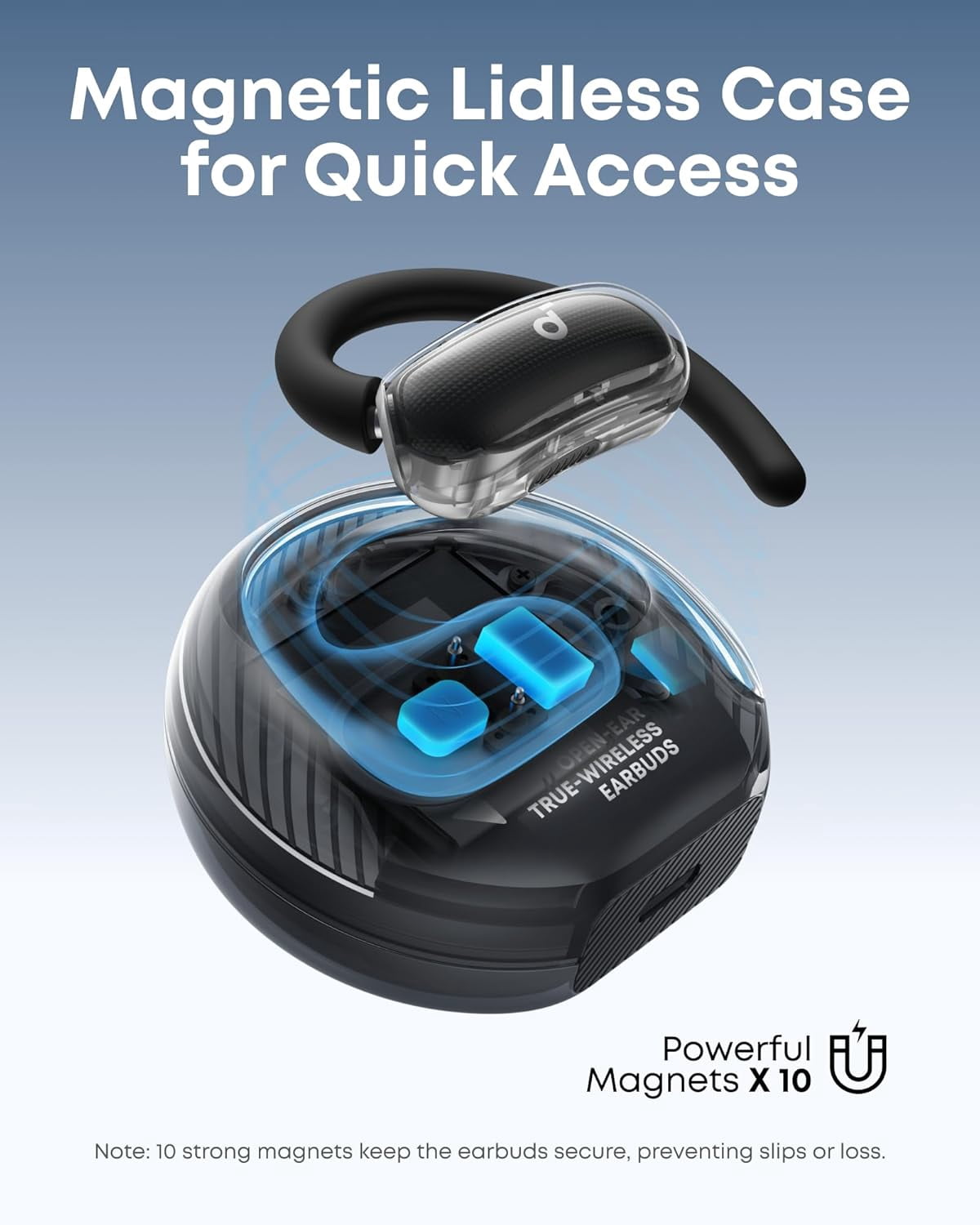 Soundcore V40i by Anker, Open-Ear Headphones, 4 Adjustable Positions, Richer Bass, IP55, 21H Playtime, AI Clear Calls, Bluetooth 5.4