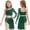 Dark Green, variant on Kids Girls One Shoulder Crop Top with Skirts 2-Piece Sparkly Lyrical Ballet Dance Outfit Set Light Blue 6