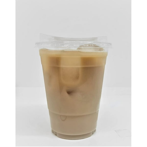 50 Sets Clear Plastic Cups with Strawless Sip Lids for Iced coffee tea juice | Plastic Cups and Sip Through Lids | Clear Plastic Disposable Party Cups (16oz Cups and Lids)