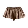thumbnail image 5 of Mini Short Skirts for Women, Summer A-Line High Waisted Shiny Solid Color Skorts Party Skirt Boho Skirt Coffee S, 5 of 6