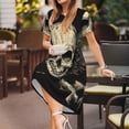 thumbnail image 3 of Balery Gothic Winged Skull Vestidos sueltos de manga corta para mujer, vestidos de verano 2025, vestidos casuales de corte A con vuelo., 3 of 6