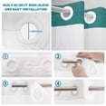 thumbnail image 3 of No Hook Shower Curtain with Built-in Rings - Teal Orange Beach Washable Waterproof Fabric Bathroom Curtains for Hotel,Rentals, 66 X 72 Inch Long , Abstract Watercolor Wave, 3 of 9