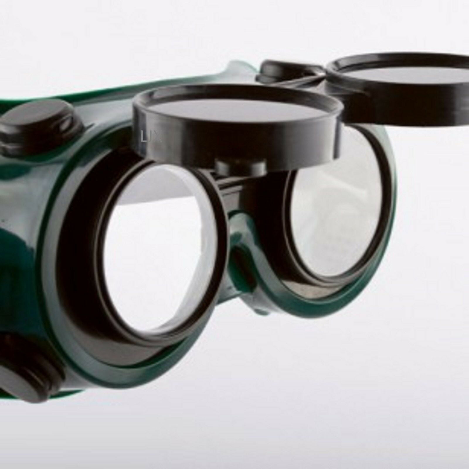 TWO Pair New Welding Cutting Welders Goggles Glasses Flip Up Dark Green Lenses 