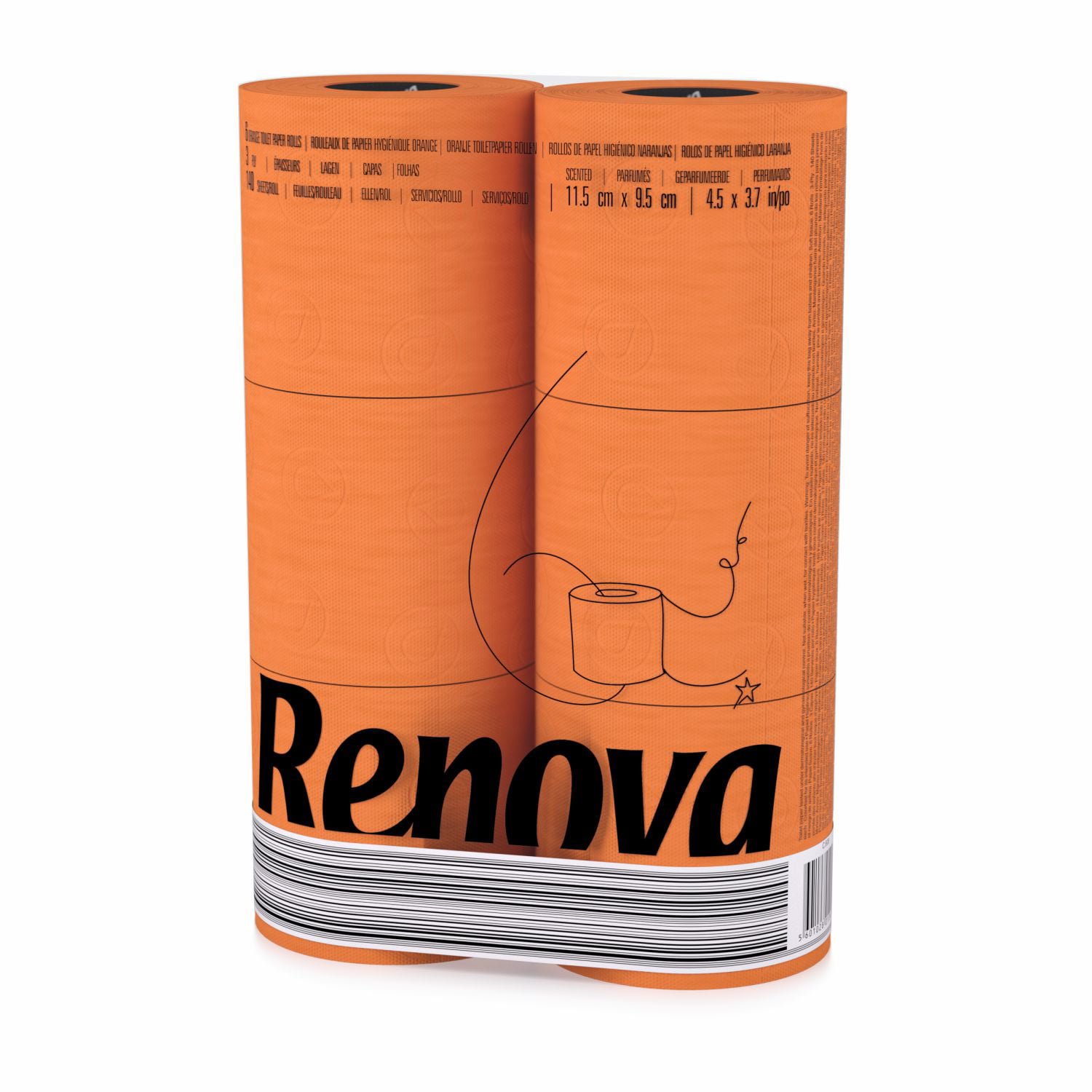 Details about   Renova Luxury Scented Colored Toilet Paper 6 Rolls 3-Ply 140 Sheets Bath Tissue 