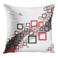 thumbnail image 1 of BOSDECO Red Black Squares Retro Pattern Abstract Silver Box Pixel Pillow Case Pillow Cover 18x18 inch, 1 of 1