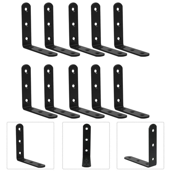 Amosfun 10pcs L Shaped Iron Shelf Support for Heavy Duty Use in Office