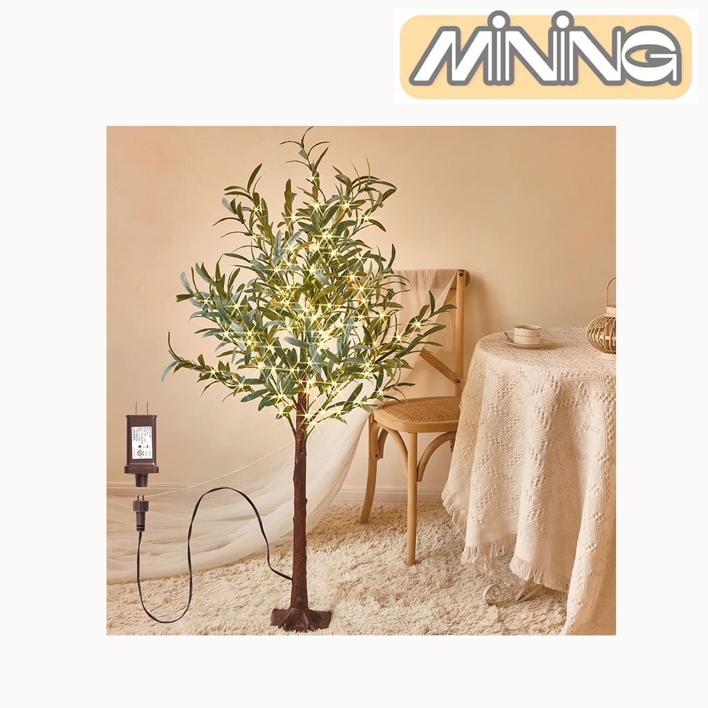 Artificial Tree with Lights Outdoor 160 Fairy LED Lighted Olive Tree