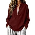 thumbnail image 2 of Lutiedan Oversized Sweatshirt for Women Half Zip Long Sleeve Corduroy Sweatshirt Fall Casual Pullover Shirts with Pocket S-XXL, 2 of 7